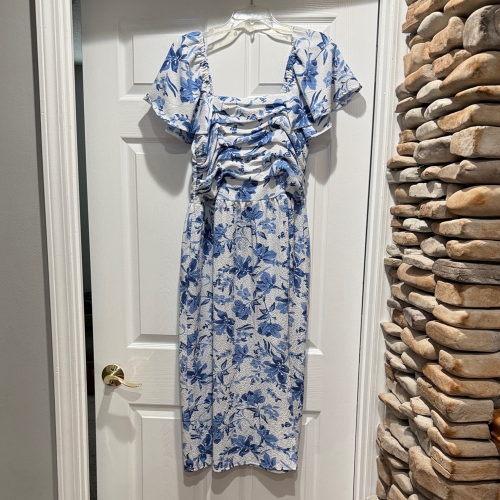 Nicole Blue and White Floral Dress